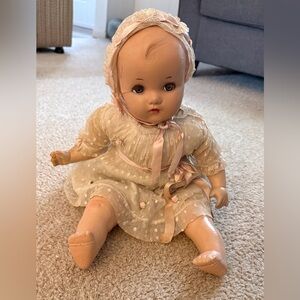 Beautiful Baby Doll, Norsman , Vintage, Cryer, Needs some TLC, Blinking eyes
